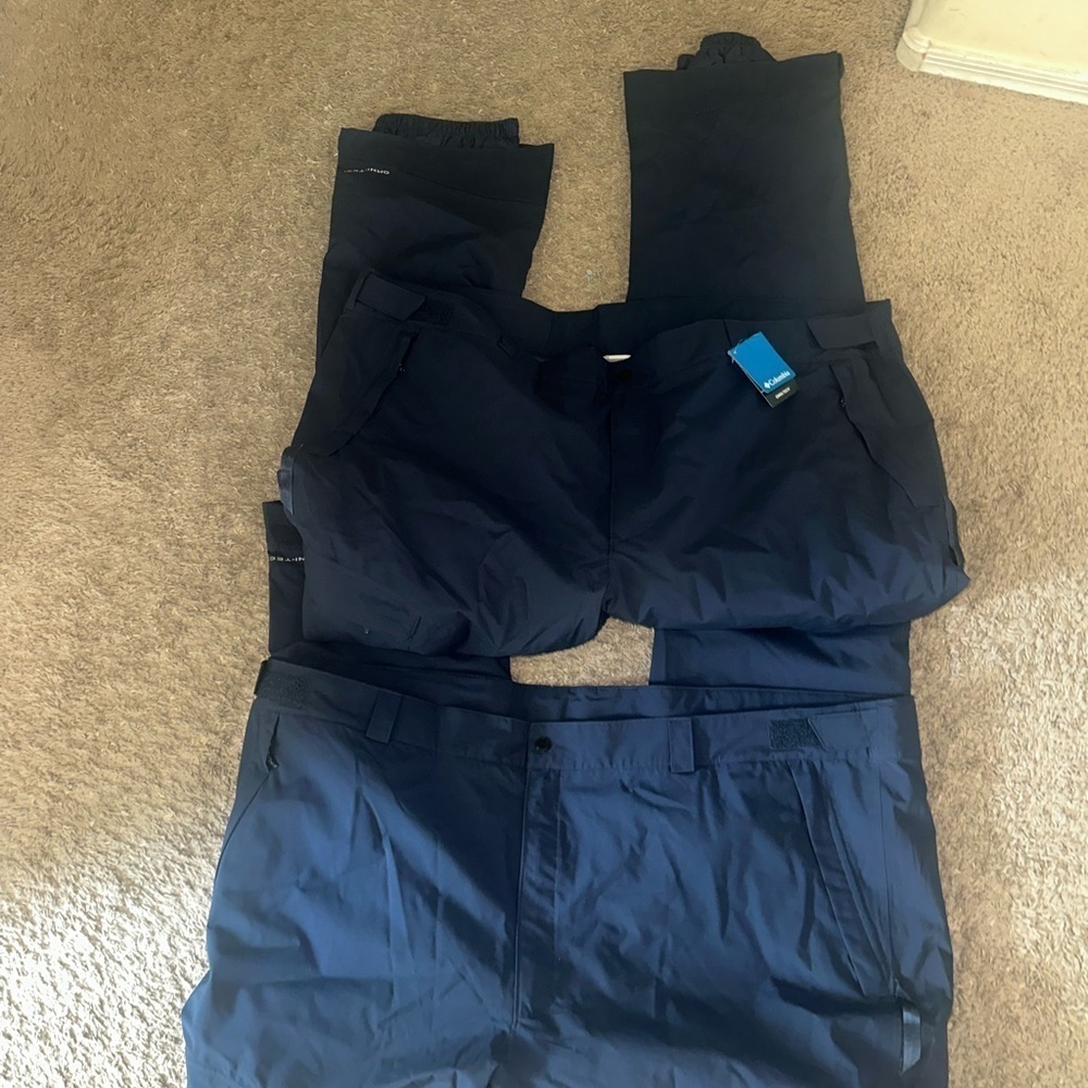 Lot Of 2 Columbia Men's Powder Stash Pants - Big Collegiate Navy Size 6X / 36L N - Picture 7 of 10